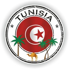Tunesien Afrika Rund Flagge Aufkleber / Hoch Auflösung Vinyl Wasserfest