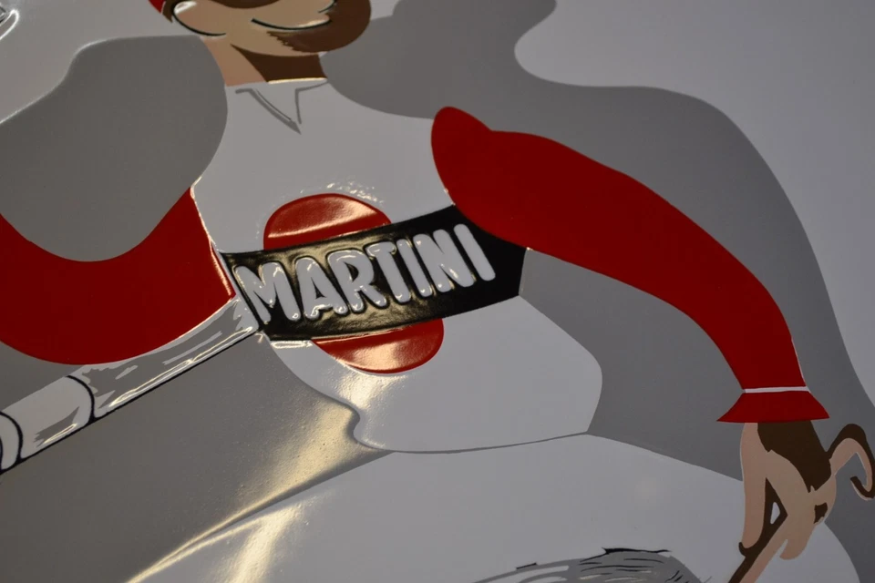 Grande plaque émaillée MARTINI jockey boissons alcoolisée emailschild - Photo 3/4