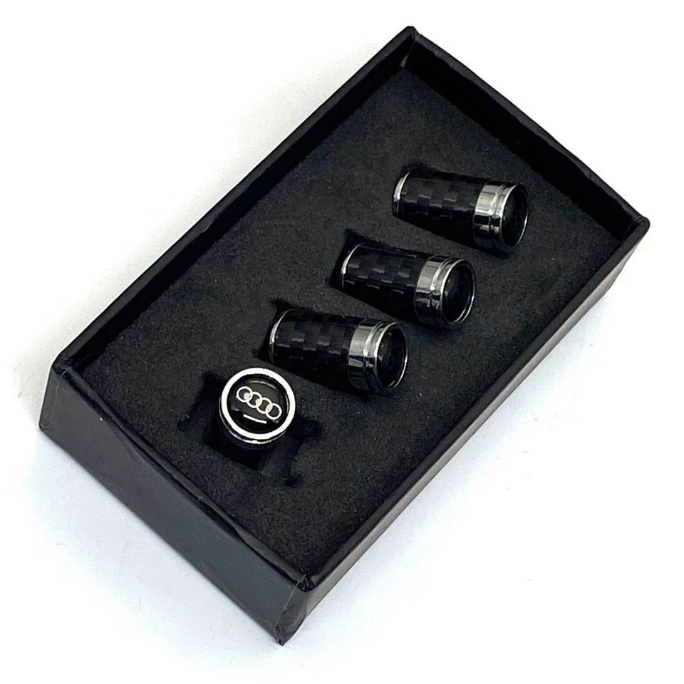 4-piece Box pack  Tire Valve Cap Covers Carbon fiber  Fits Audi  Universal Fit - Image 4 of 4