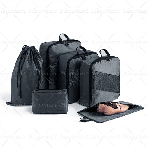 6x Compression Packing Cubes Expandable Storage Travel Luggage Bags Organizer - Picture 14 of 29