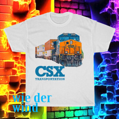 New CSX Transportation Railroad logo Men's T-shirt funny size S to 5XL ...