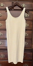 Hatch Maternity Women’s THE BATEAU TANK DRESS Yellow Stripe XS cotton comfy