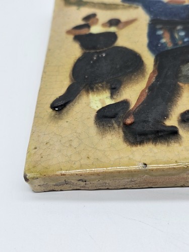Vintage Ceramic 5in X 5in Tile Couples Dancing Celebrating - Picture 8 of 10
