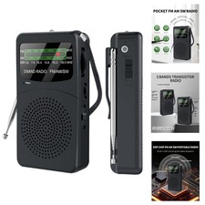 Portable AM FM SW Pocket Radio Battery Operated with Flashlight  Headphone Jack