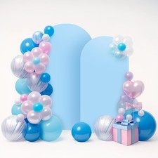 8FT Wedding Arch Cover Set Baby Blue Spandex Backdrop for Parties  Events