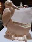 Vintage MCM Haeger U.S.A. Stork/Heron Bird Planter Pottery Cream Color
