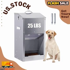 Automatic Large Dog Feeder, 25lbs Stainless Steel Food Dispenser
