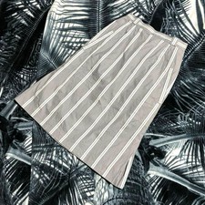 Rare 80s Vintage Christian Dior Sports Stripe Midi Flare Skirt Women M