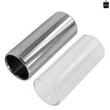 Pack of 2 Guitar Slides Set, 60mm Guitar Glass Slide and Stainless Steel Guit...