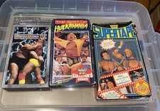 WWF VHS Tape Lot Supertape V1 Coliseum Vid + HUlkamania + Wrestlemania Vintage