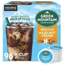 Green Mountain Coffee Roasters Brew Over Ice Hazelnut Cream, K-Cups, 96 Count