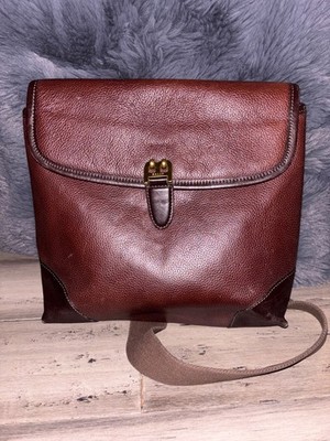 Authentic Brown Leather Bally Satchel Made in Italy