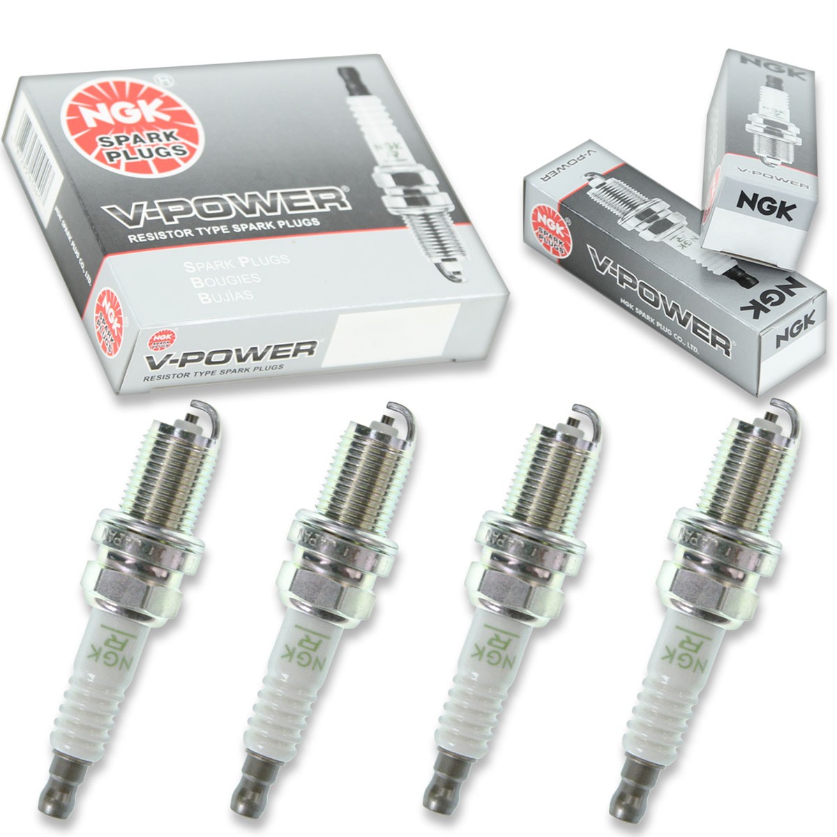 4pcs 01-05 Honda GL1800A Gold Wing ABS NGK V-Power Spark Plugs 1832cc 111ci wg