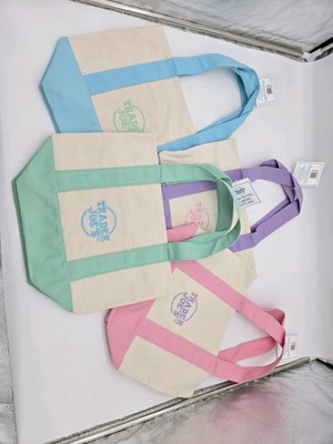 Trader Joe s Set Of 4 Mini Pastel Canvas Totes New With Tags