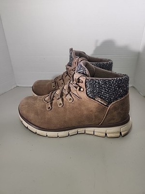 Skechers Boots Womens 8 Synergy Cold Daze Snow Brown Leather Lace Up SN167200