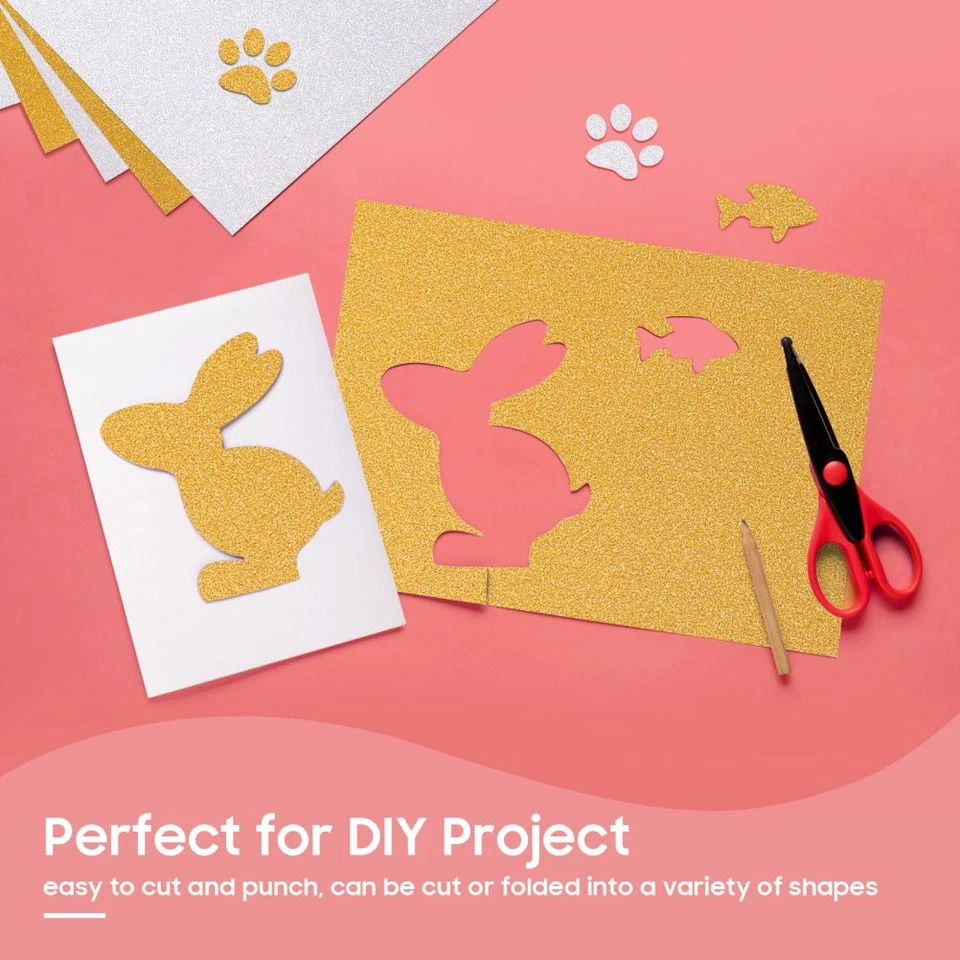  Ultnice 10pcs carta colorata di carta dorata/argento carta glitter di - Immagine 4 di 4