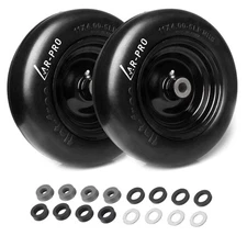 11x4.00-5 Flat Free Tire & Wheel, Solid Turf Tire for Zero Turn & Riding Mowers