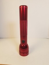 Vintage MAG-LITE 2-D Cell 10" RED Flashlight USA Made Tested Works