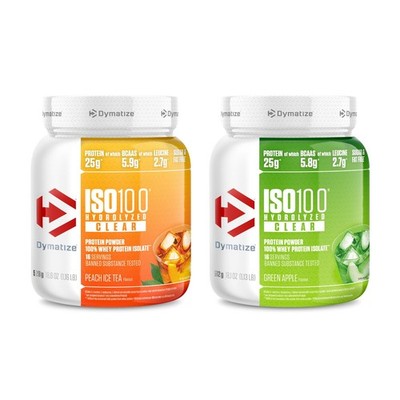 DYMATIZE 2er-Set ISO 100 Hydrolyzed Clear Whey Protein Peach & Green Apple