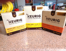 Keurig Coffee Collective K Cups 20 Med Roast 8 Light 8 Med-Dark Roast FRESH