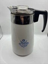 Vintage Corning Ware Blue Cornflower 9 Cup Porcelain Pot Carafe W/ Lid Complete