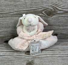 CozyChic Dream Barefoot Buddies Pink White 16"x16" Bunny Lovey Security Blanket