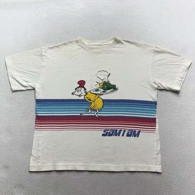vintage 1996 Dr. Seuss Sam I Am Green Eggs & Ham T-Shirt Small Distressed