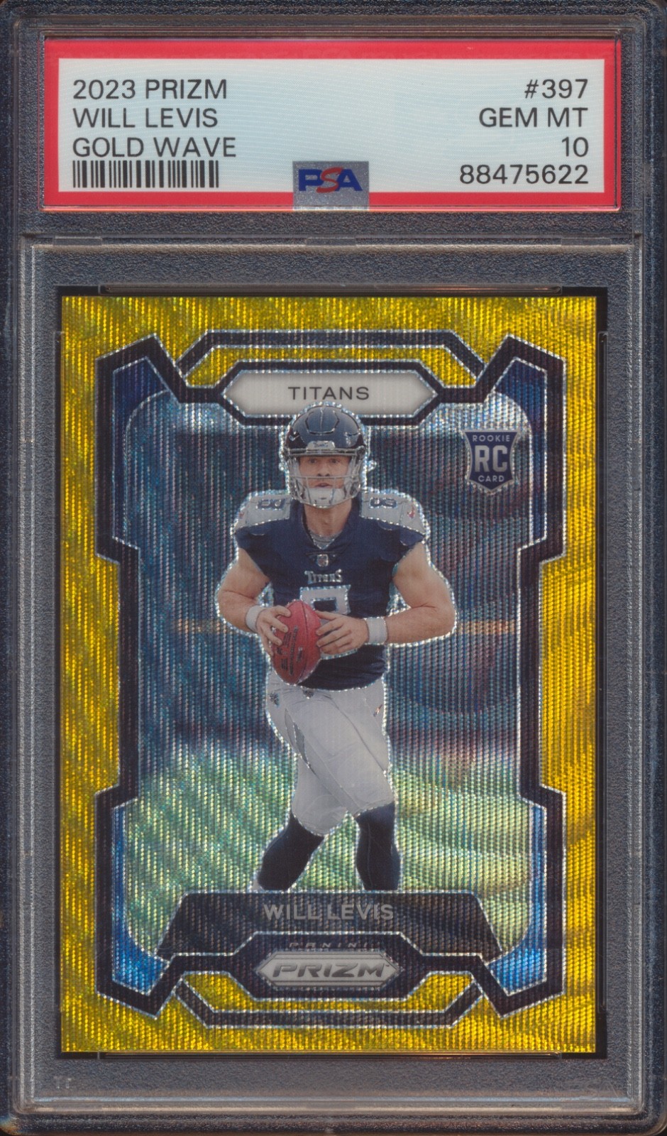 2023 PANINI PRIZM WILL LEVIS GOLD WAVE #397 PRIZM ROOKIE 9/10 PSA 10!