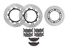 DISCHI FRENO POSTERIORE ANTERIORI+PASTIGLIE YAMAHA TMAX 500 2004 2005 2006 2007
