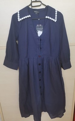 Dunkelblaues Midikleid Gr S UK 10 von Bright and Beautiful Neu mit Etikett