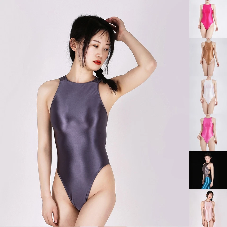 Urlaub japanischer Satin Badeanzug glänzend Damen Badeanzug mehrere Größen S- - Bild 3 von 4