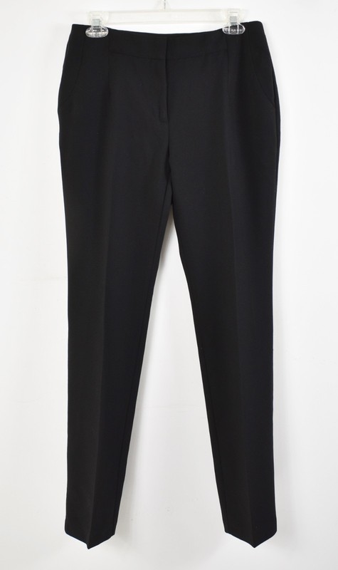 SO SLIMMING by CHICO'S Black Straight Leg Manhattan Trouser Dress Pants 00 (2)