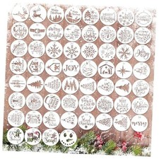 60pcs Christmas Stencils for Painting on Wood 3 Inch Small Nativity winter