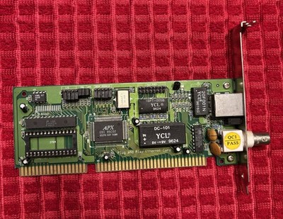 Network card APX EDI 95C02 ISA 16 bit Lan BNC ethernet RJ45 Plug and Play