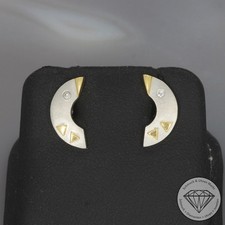Wert 625 € Solitär Brillant Ohrstecker 750 18 Karat Gelb Gold & 950 Platin xxyy