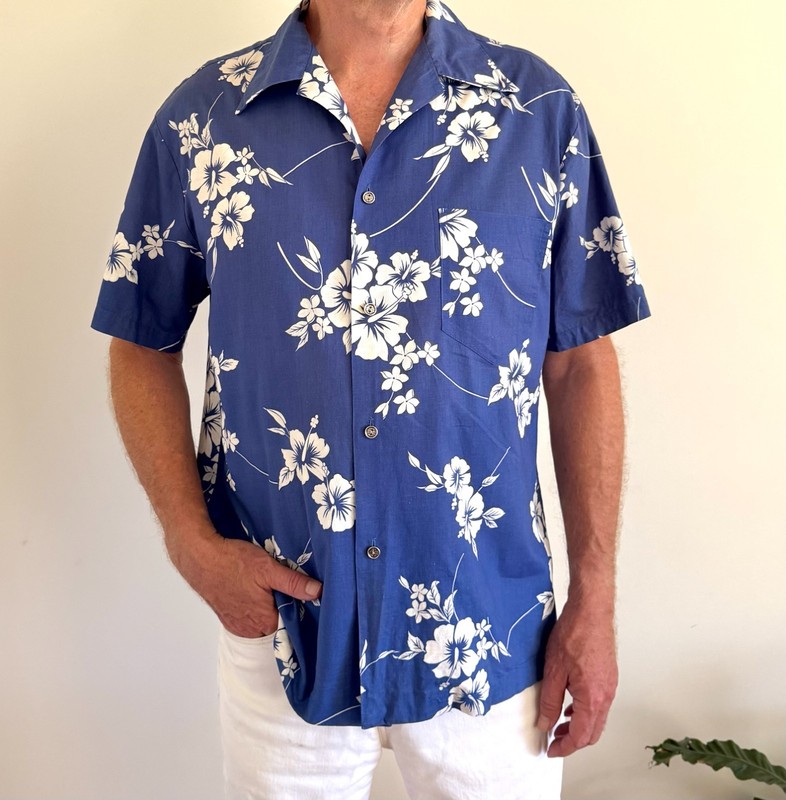 VINTAGE 1970s HAWAIIAN SHIRT MEN's LARGE