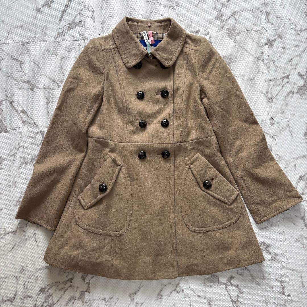Burberry Blue Label Peacoat Beige Wool With Nova Check Pattern Size 36 For Women thumbnail 14