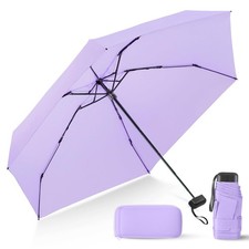 Compact Mini Travel Umbrella with Case - Mini Umbrella for Purse, Small Light...