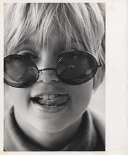Goldie Hawn Type 1 Original Photo 1969 Tongue Out Portrait Sunglasses Stamped