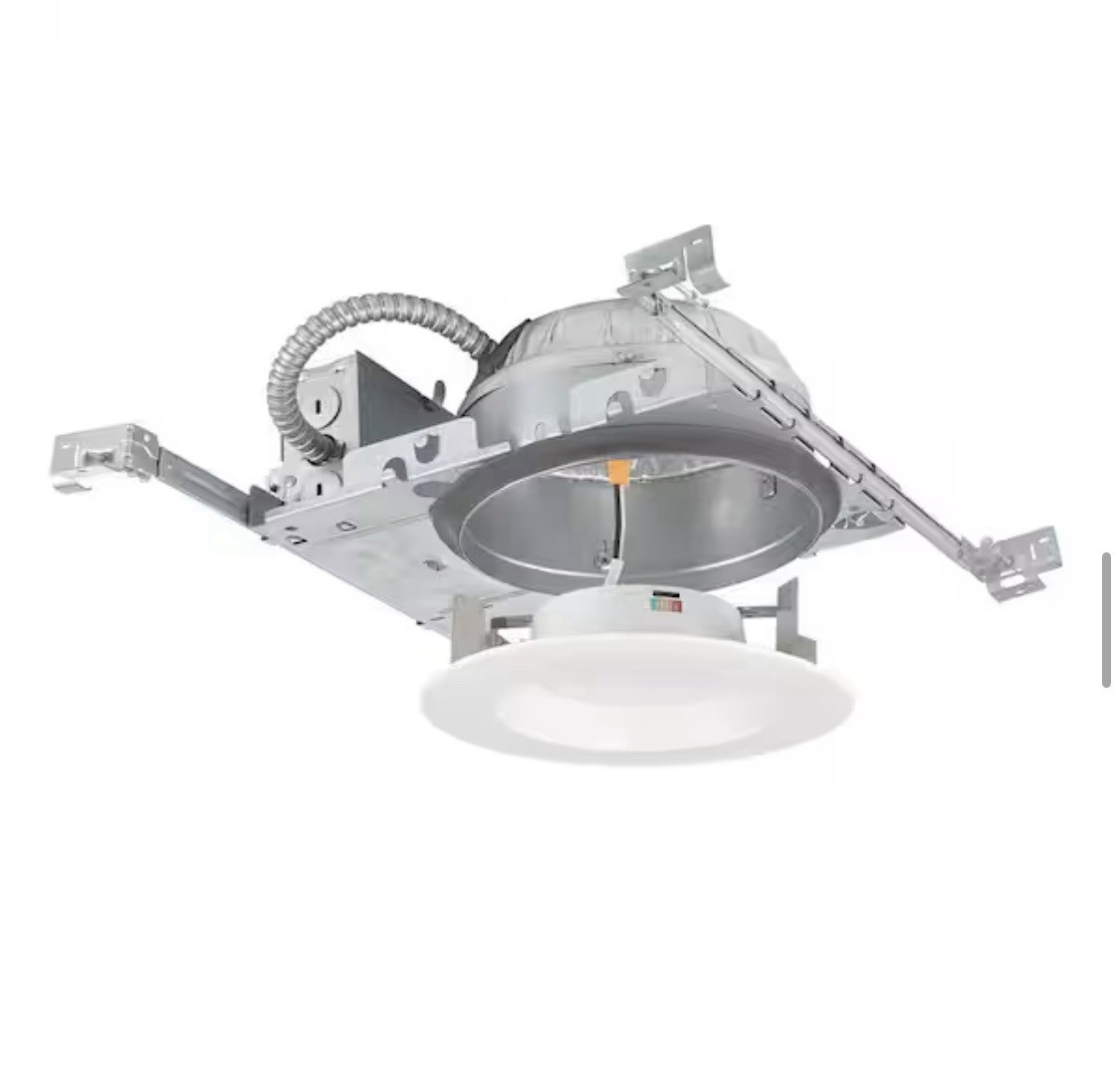 Commercial Electric 6 in. LED White Recessed Trim and Housing Kit Select CCT 4PK