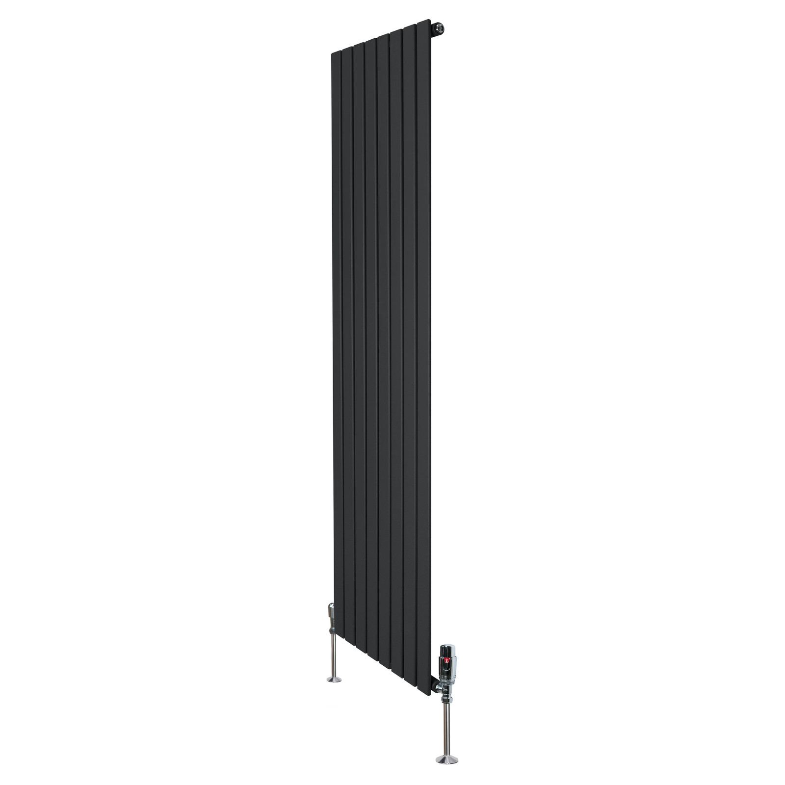 Flat Single Column Radiator 1800mm x 560mm TRV Chrome Valves