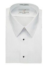 NWT. Size XS - 5XL. Men's Lay-Down Collar 1/8" Pleats Tuxedo Shirt.
