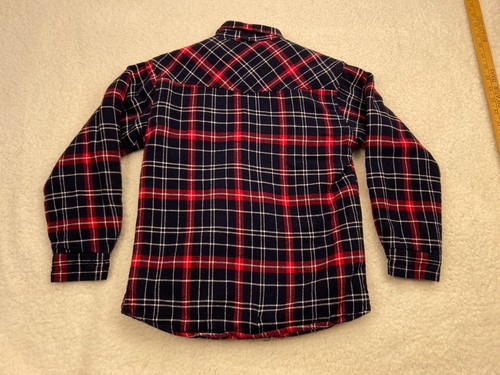 Roper Shacket Shirt BOY M 8-10 Plaid Flannel Sherpa Lined Long Sleev Jacket Snap - Picture 10 of 23