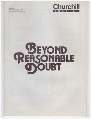 Beyond Reasonable Doubt Churchill Theatre Bromley Programm August 1989