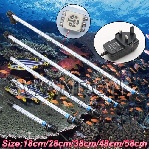 Top Aquarium Fish Tank LED Light RGB SMD White Blue Strip Light Bar Lamp Lights - Picture 5 of 10