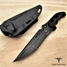 Takumitak 10" Hunting Gear Full Tang D2 Blade Molle Kydex Fixed Blade Knife