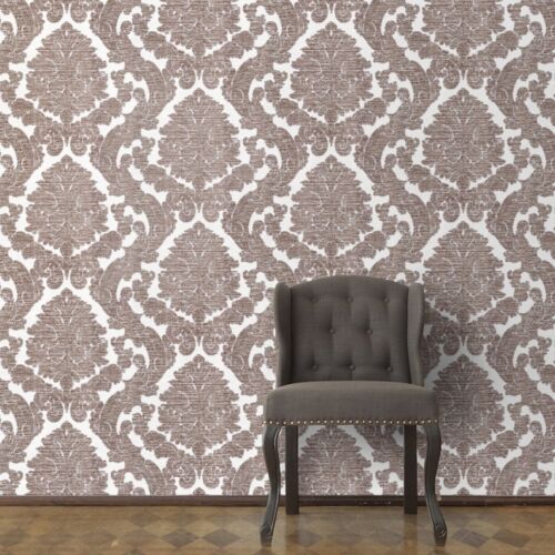 Rose Gold Metallic Wallpaper Textured Shimmer Damask Valencia N10001 Nina Home - Picture 1 of 7