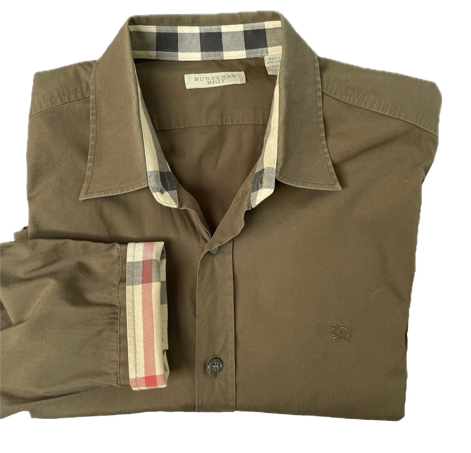 Мужские рубашки Burberry хлопок однотонные повседневные на пуговицах