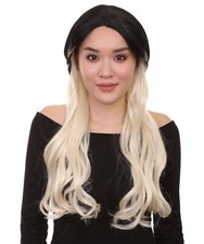 Blonde Schoolgirl Womens Wig  Long Two Toned Cosplay Halloween Wig HW-115