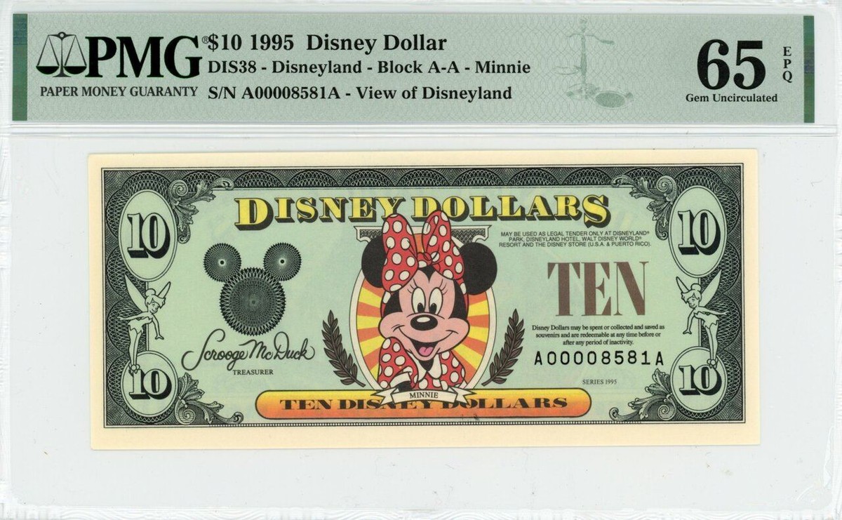 Disney Dollars 10ドル ミッキー ミニー 2001年発行 Disney 10 Dollars, 2001 Series 